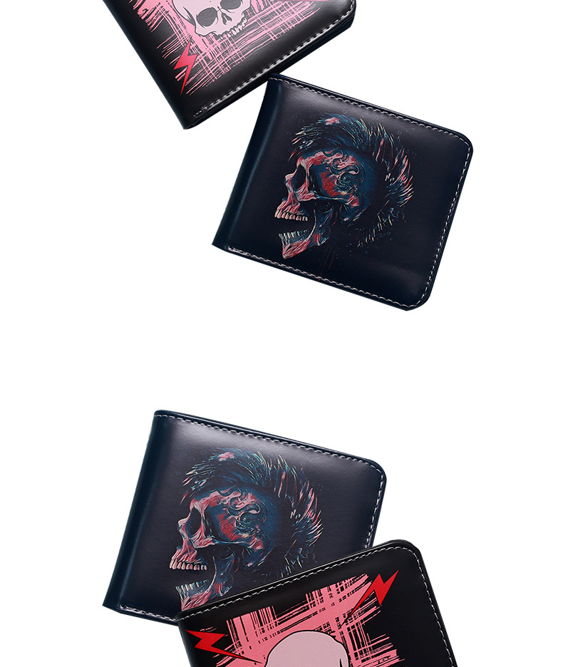 Men's Skull PVC Open Small Wallets display picture 11