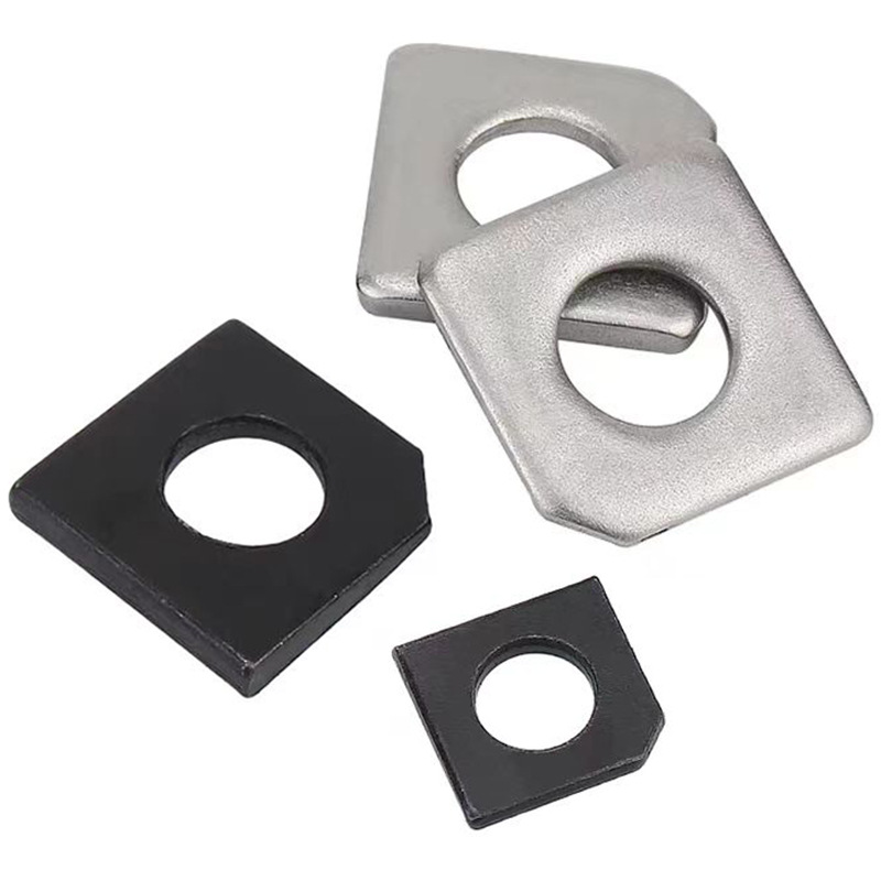 304不锈钢方斜垫片GB853碳钢发黑缺角槽钢用平垫圈M6M8M10M12M36