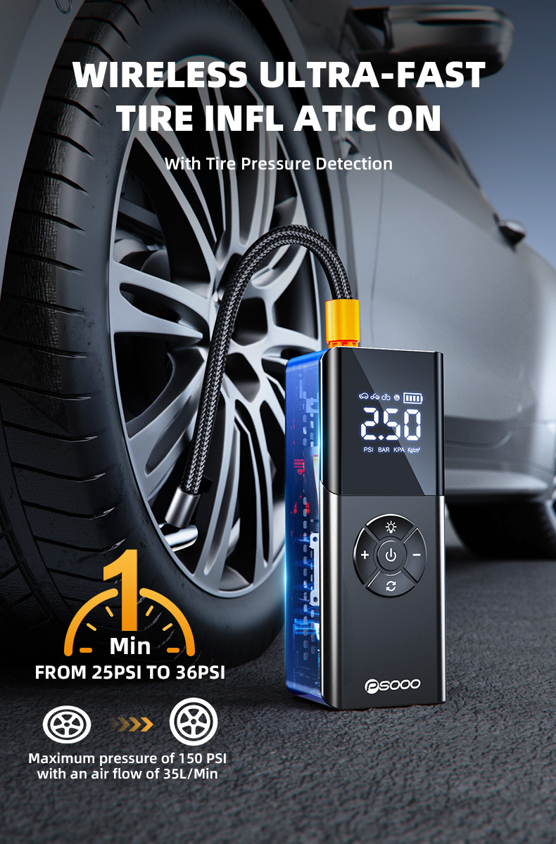 Eaby Car Air Pump Wireless Portable Car Digital Display Air Pump High Power Tire 22 Cylinder Air Pump
