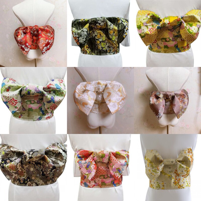 Japanese Style Women's Kimono Yukata Embossed Shaped Belt Bow Head Flower Girdle Kimono with Accessories Props Japanese Style Women's Kimono Yukata Embossed Shaped Belt Bow Head Flower Girdle Kimono with Accessories Props