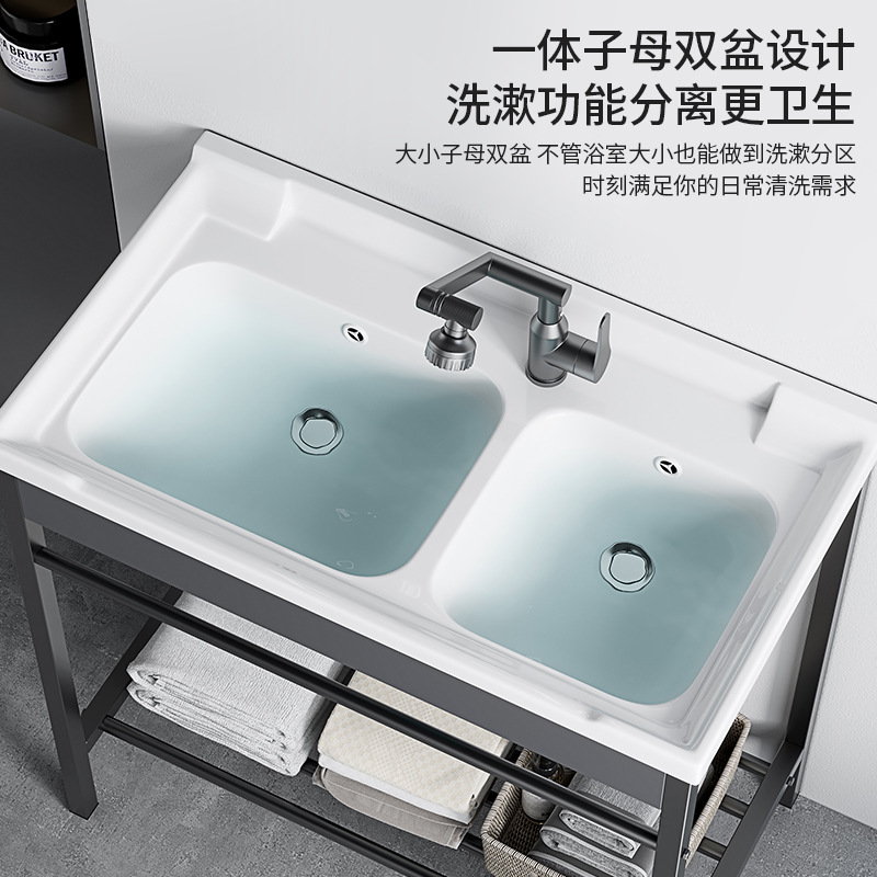 acero inoxidable doble lavabo cerámica un todo soporte lavabo profundizar lavabo lavabo lavabo lavabo