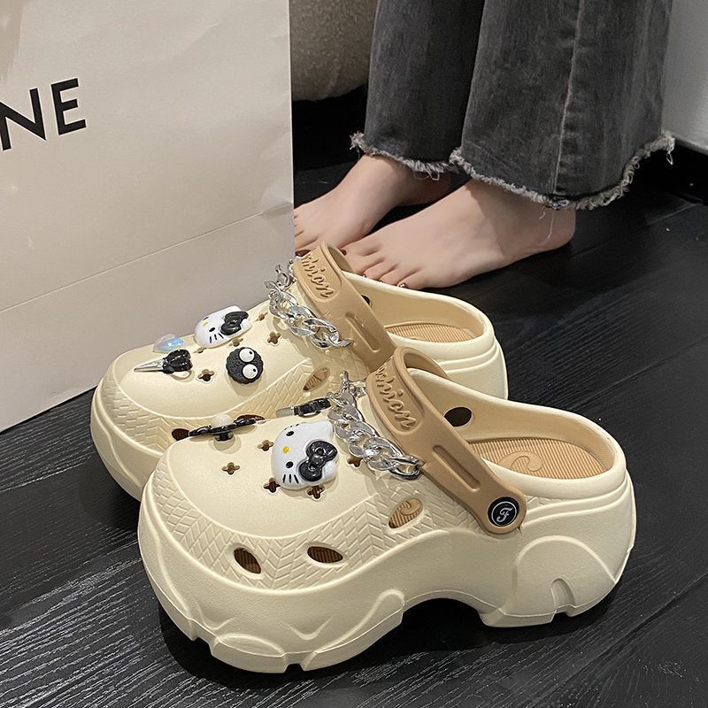 EVA Thick Bottom Cartoon Cute Cave Shoes Women's Spring and Summer Outwear 2025 New Style Small Toe Sandals