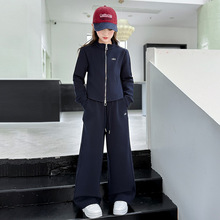 女童秋款套装2025新款洋气时髦运动服中大童装春秋款休闲三件套潮
