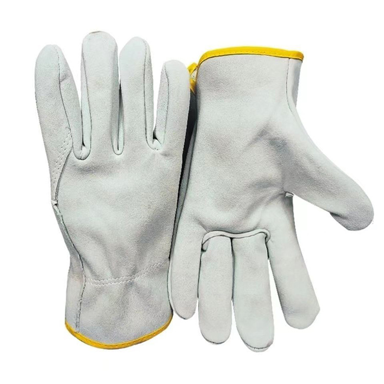 Sheepskin two-layer welding gloves, wear-resistant, anti-scalding, heat-insulating, soft welding, durable protective labor insurance short gloves for welders