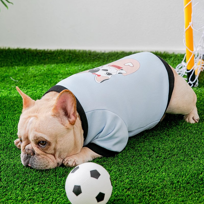 Primavera y verano perros pequeños y medianos toros perros camisetas delgadas transpirables perros gordos perros ropa de perro de mascota