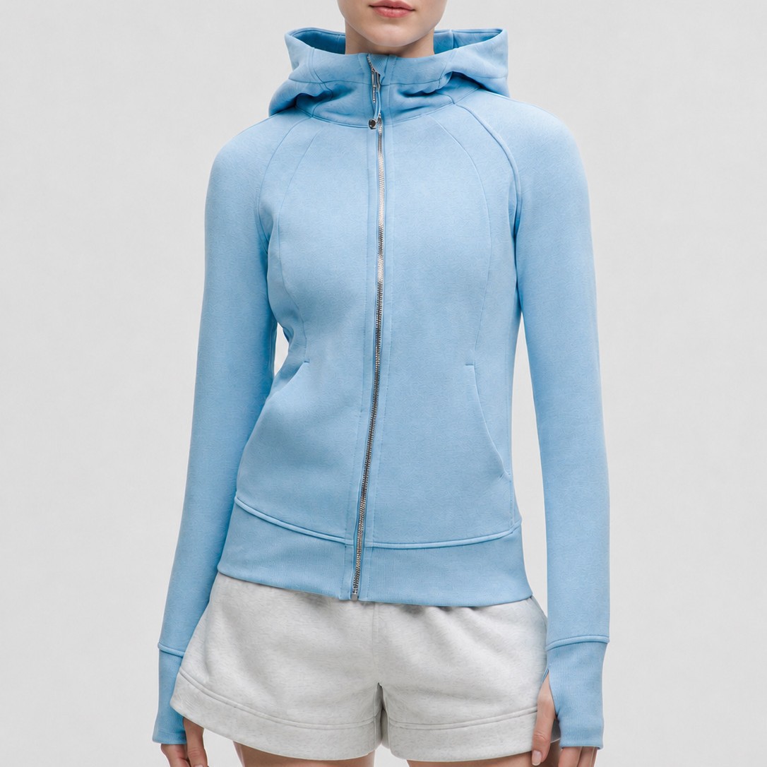 Xichen In-Stock Winter Tennis Jacket Scub Slim Fit Fleece-Lined Full-Zip Hooded Sports Slimming Waist-Cinching Coat