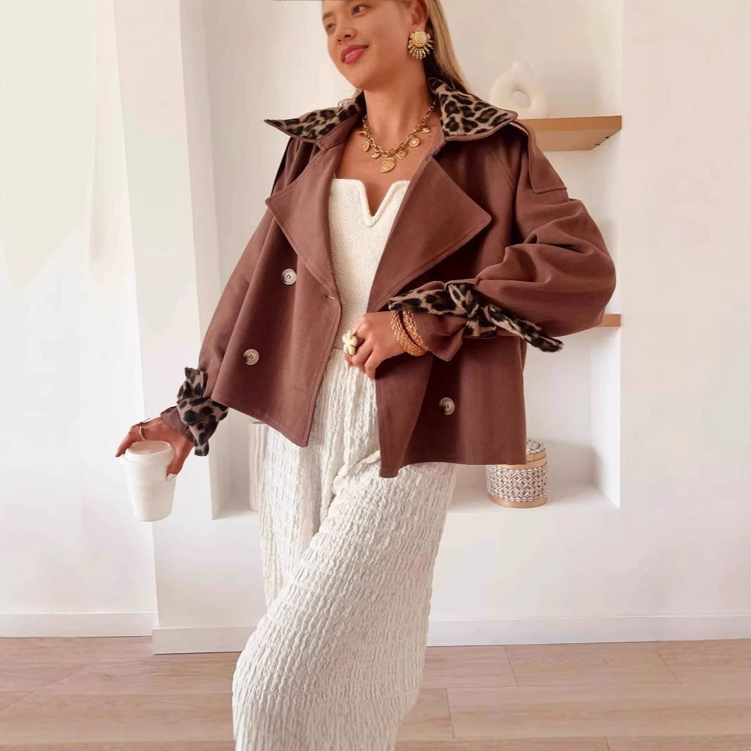 ветровка больших размеров, куртка-ветровка, трансграничный экспорт, популярная на Amazon, осенне-зимняя двубортная ветровка с длинными рукавами для женщин