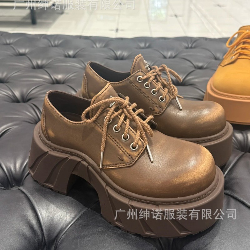 SK幻影手工擦色皮质高跟德比鞋S0008DKH/WH/YGH增高厚底鞋 女鞋|undefined