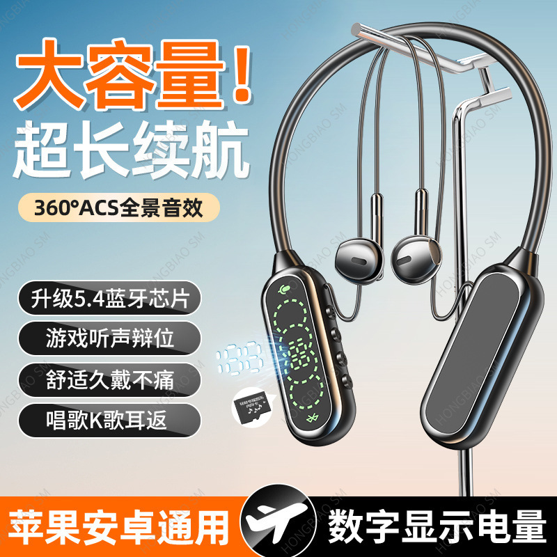 auriculares Bluetooth para Apple, Huawei, Xiaomi nuevo modelo deportivo de reducción de ruido privado colgante de cuello en espera ultra larga