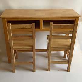 纯实木双人书桌课桌椅松木儿童中小学生写字台两人学校同款学习桌