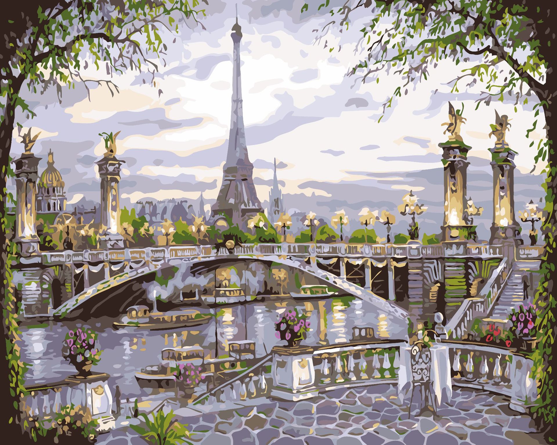 Seaside sueño pintura al óleo digital bricolaje fábrica al por mayor puesto transfronterizo paisaje relleno de color pintado a mano dibujos animados pintura al óleo DIY