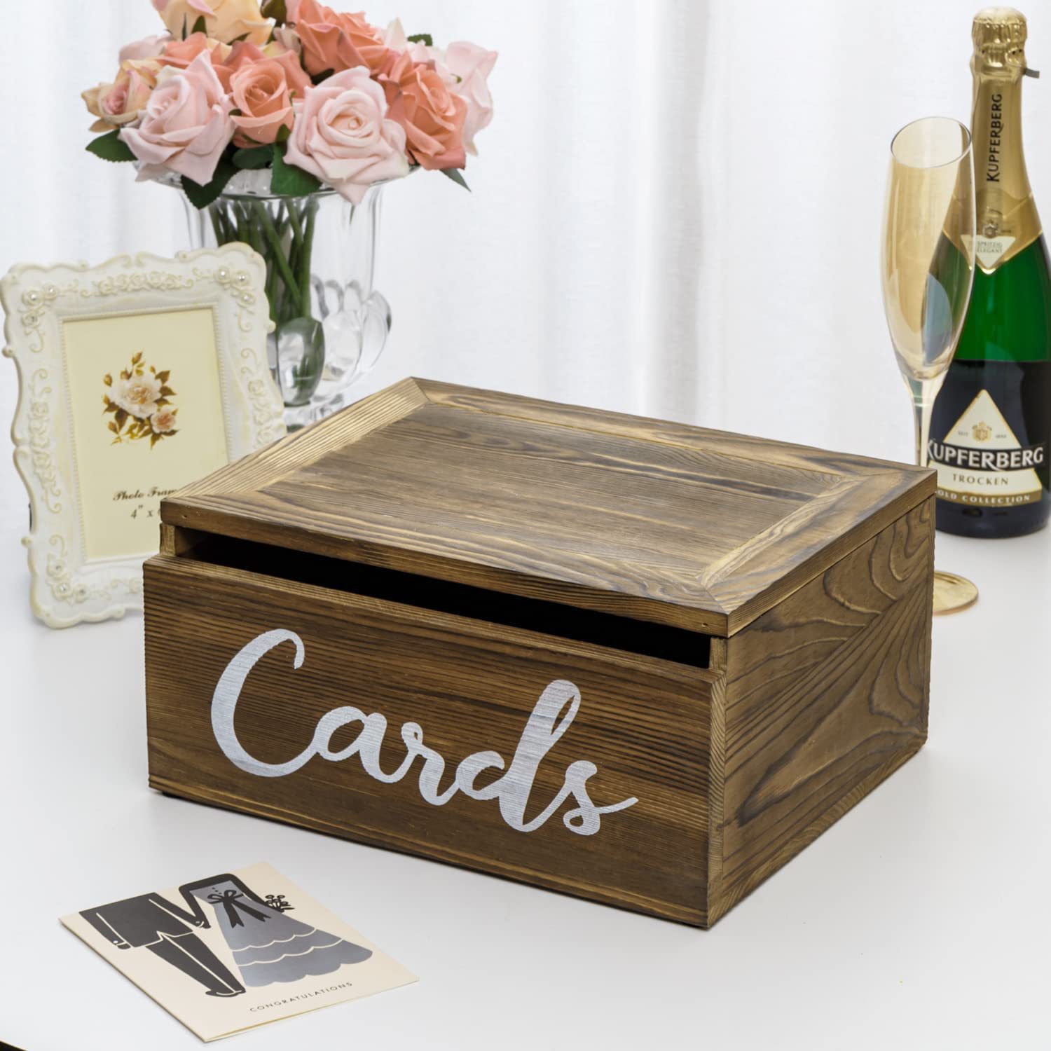壁挂式实木婚礼卡片盒事件卡收集盒简约邮票信件整理木盒