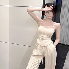 Yuejia'er Spring/Summer New Arrival: Delicate Strappy Camisole with Built-in Pads – Perfect as a Layering Piece or Standalone Top for Women
