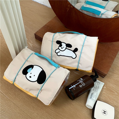 Original design puppy cosmetic bag removable mesh storage bag large capacity portable travel four-in-one toiletry bag