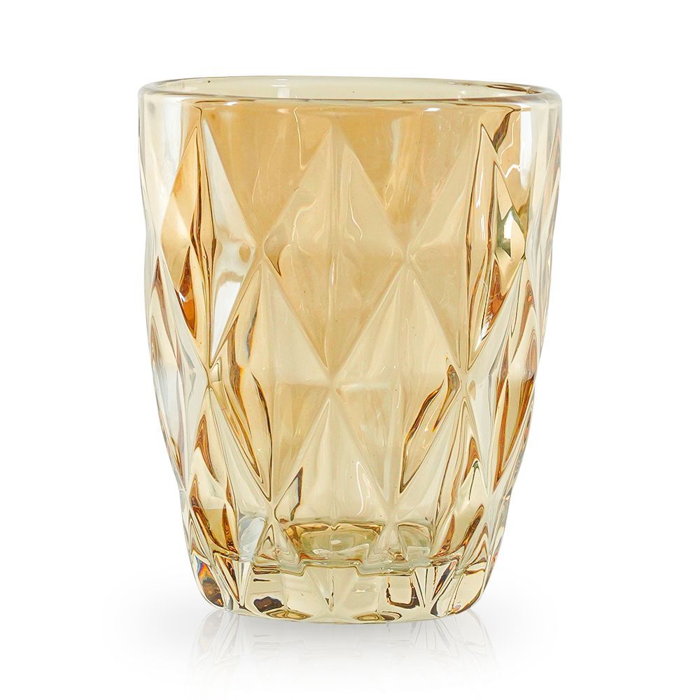 Conjunto completo hogar vidrio botella de agua fría taza de agua con mango traje ámbar diamante patrón retro cristal conjunto de agua