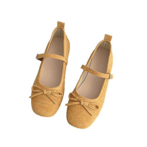 Casual bow-knot flat Mary Jane shoes for women—internet-famous, slimming, soft-soled shoes perfect with skirts and low-cut ballet flats.