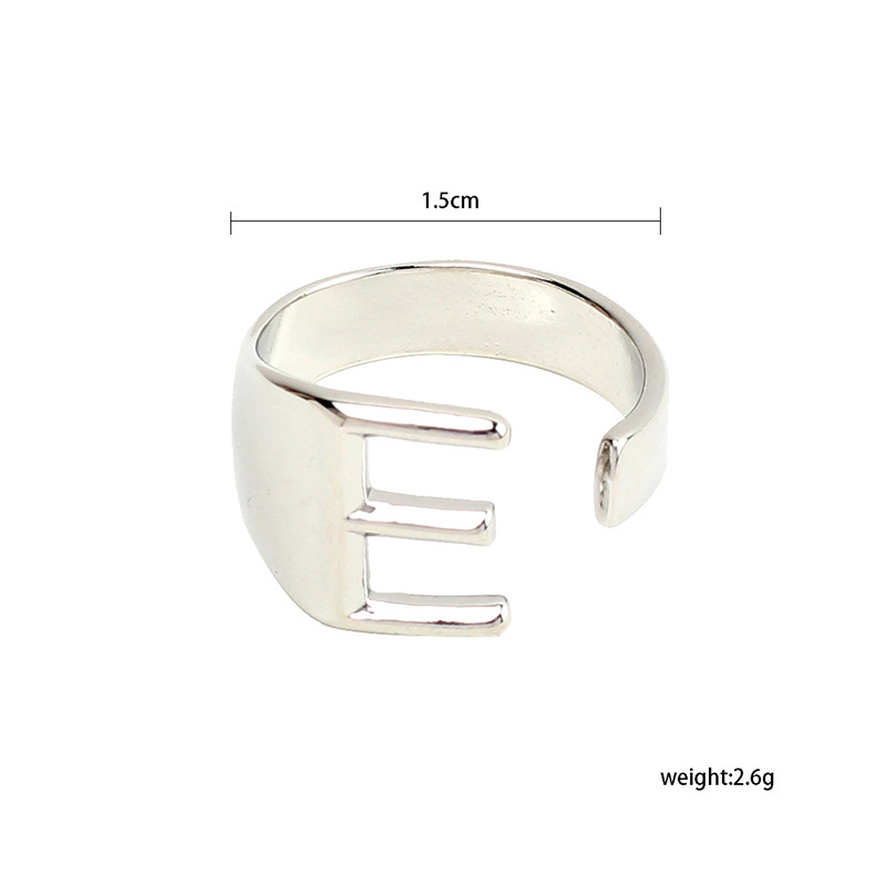 simple fashion style English letter ring