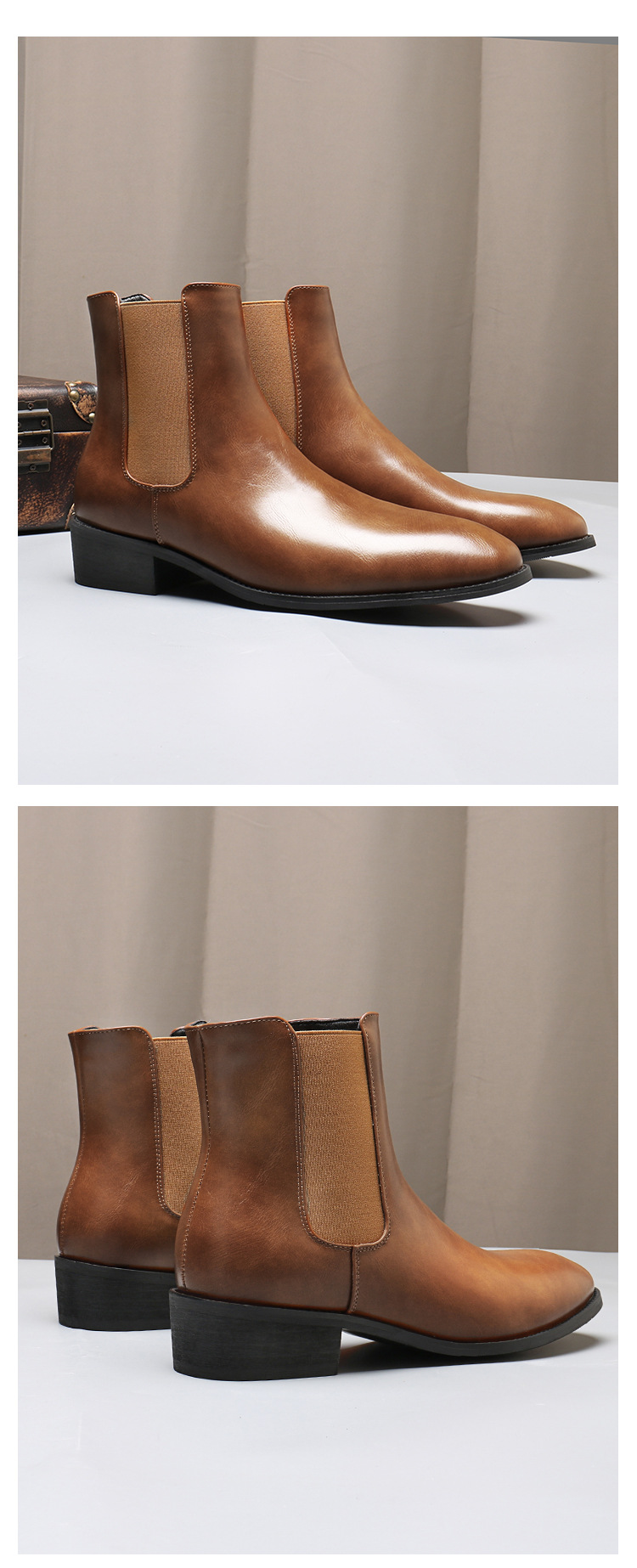 Stivali da uomo alla moda, stivali a metà tubo autunno e inverno_voghion.com