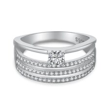 �¿�S925�����ʯ��ָŮ�οն����Ƹ�΢�������ָ���ι�������