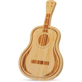 跨境木质小提琴造型托盘雕刻熟食板聚会派对礼品盘小吃上菜托盘
