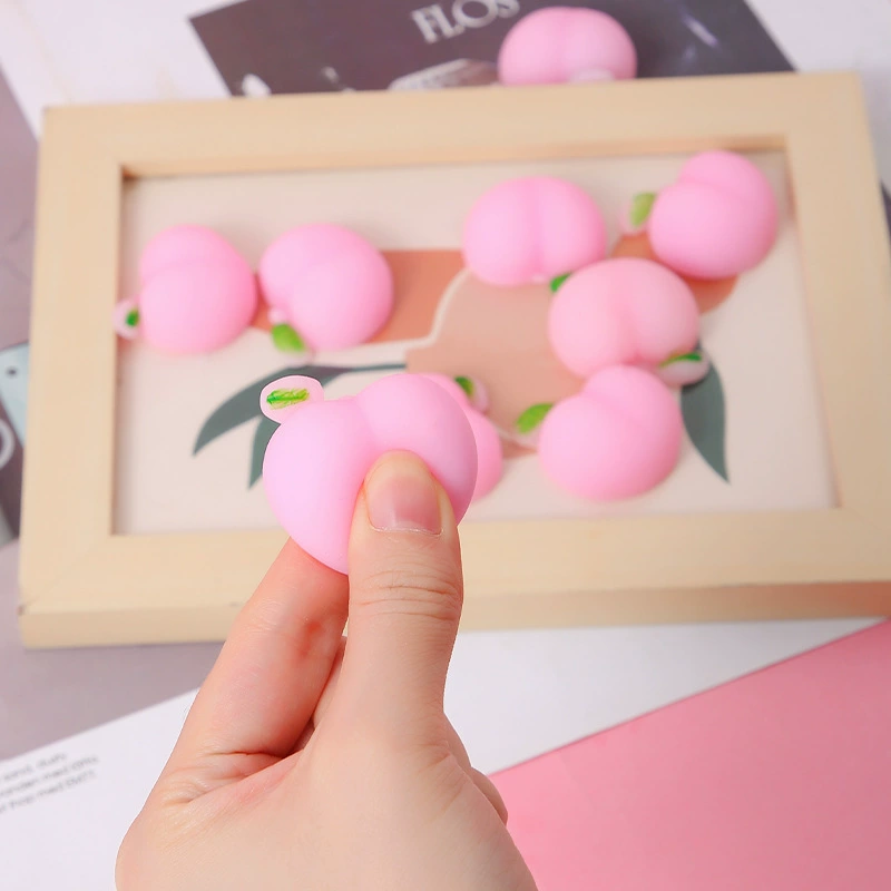 3D squishy персик стресс-игрушка, мягкая резиновая антистрессовая сжатие, милый круглый 5×6×2.5 см