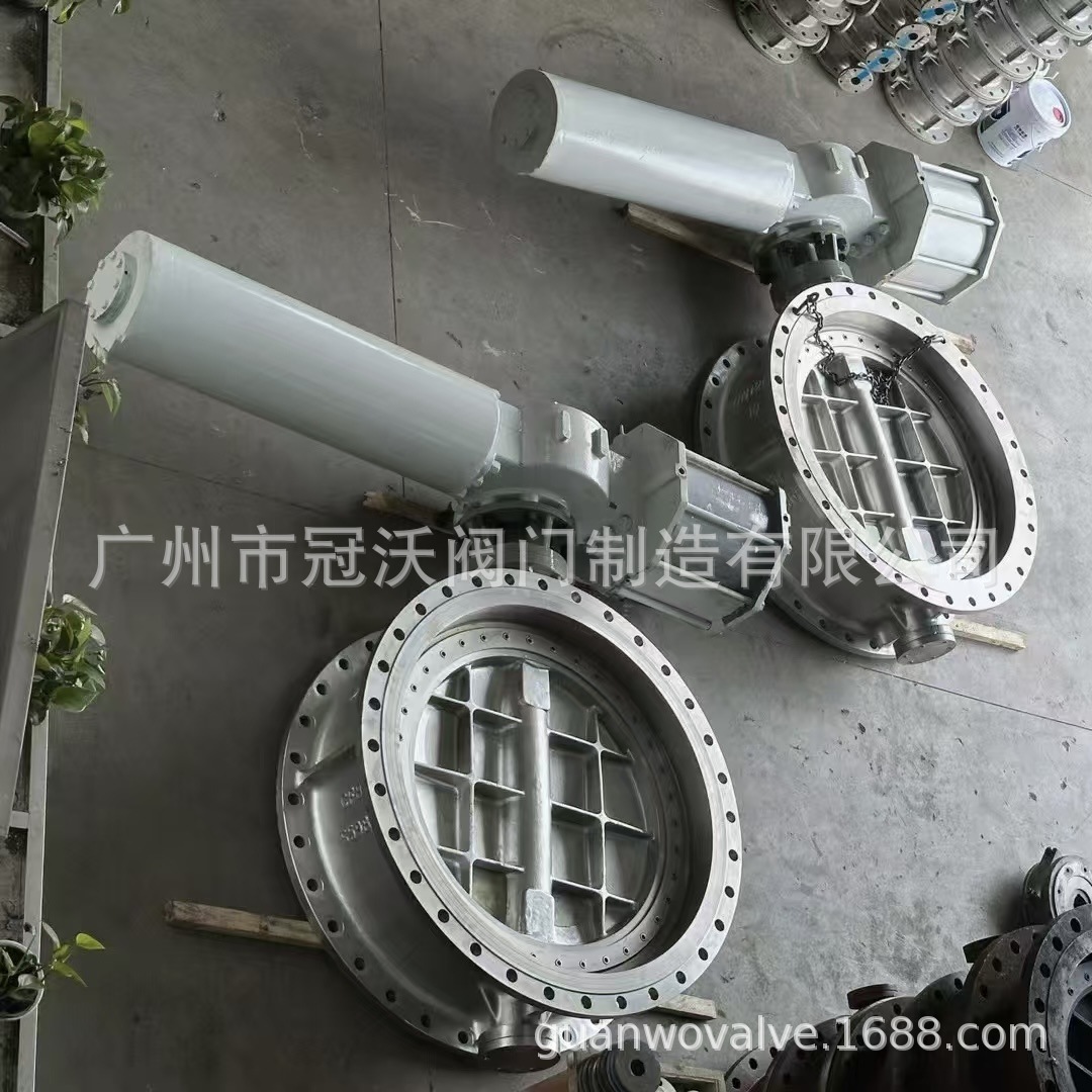 大扭矩拨叉式单双作用AW气动执行器硬密封法兰蝶阀气动不锈钢蝶阀