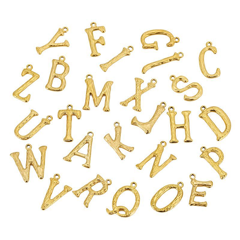 Stainless Steel 26 English Letter Pendant DIY Titanium Steel Texture Letter Pendant DIY Necklace Bracelet Jewelry Accessories