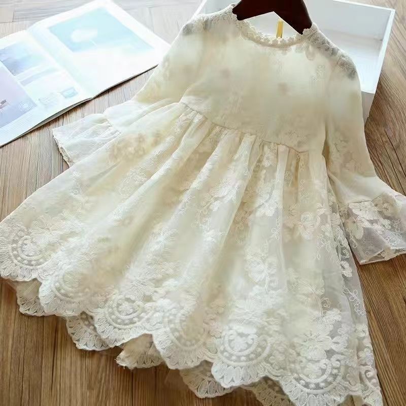 Girls New Spring and Autumn Dress Lace Dress Flower Girl's Dress Birthday Party Performance Dress Jacquard Dress Girls New Spring and Autumn Dress Lace Dress Flower Girl's Dress Birthday Party Performance Dress Jacquard Dress