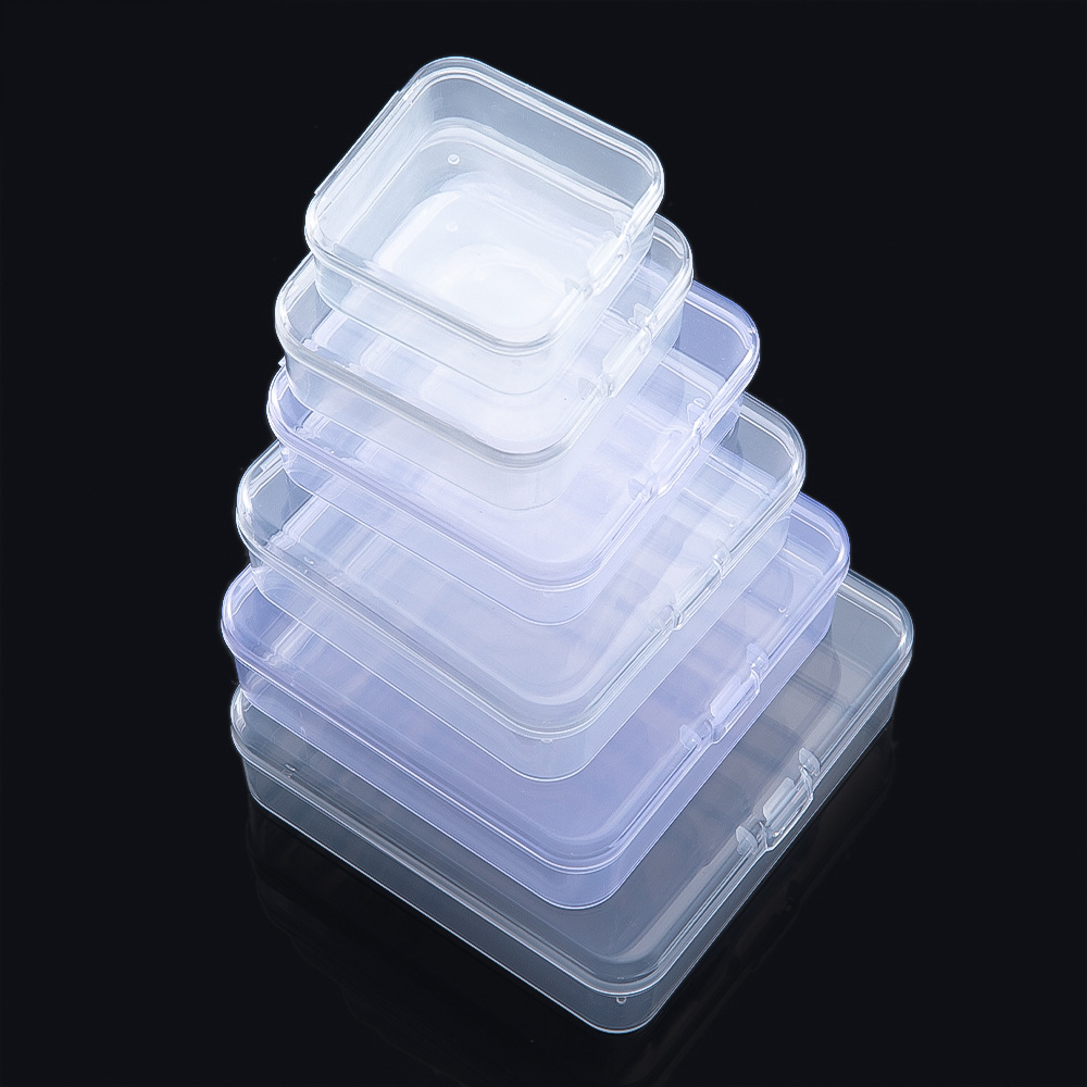 Rectangular plastic transparent storage box