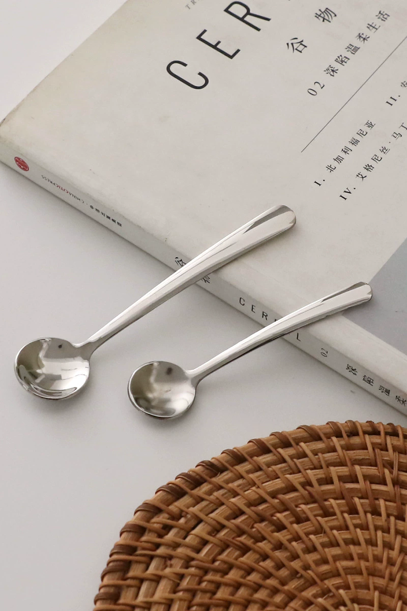 Мини-ложка из нержавеющей стали 304, кухонная ложка для приправ, маленькая круглая ложка с короткой ручкой, очень маленькая ложка, 8 см, кофейная ложка