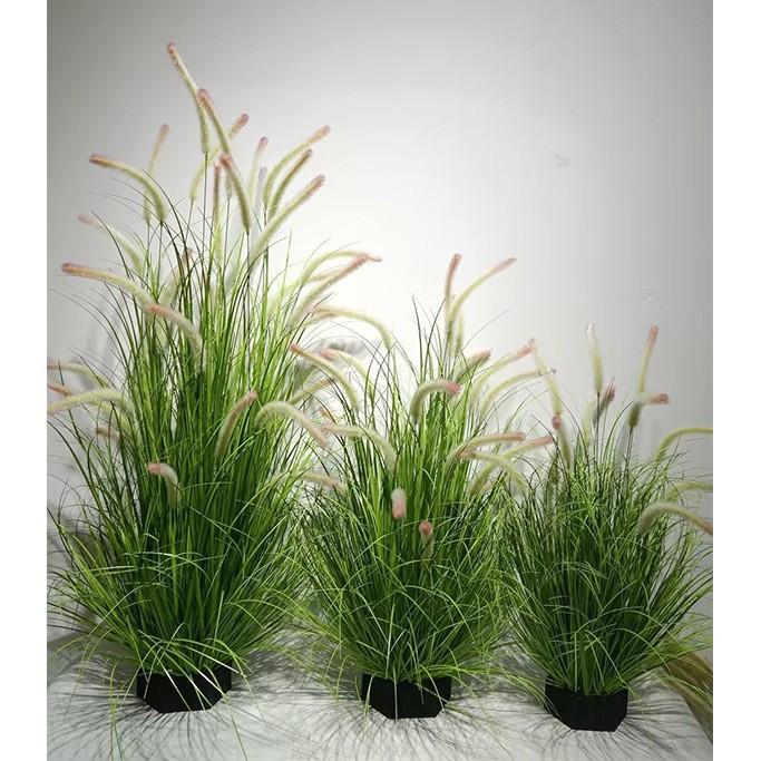Artificial Reed artificial Reed hierba al por mayor falsa Planta Centro Comercial decoración del hogar cebolla Dogtail hierba artificial planta verde