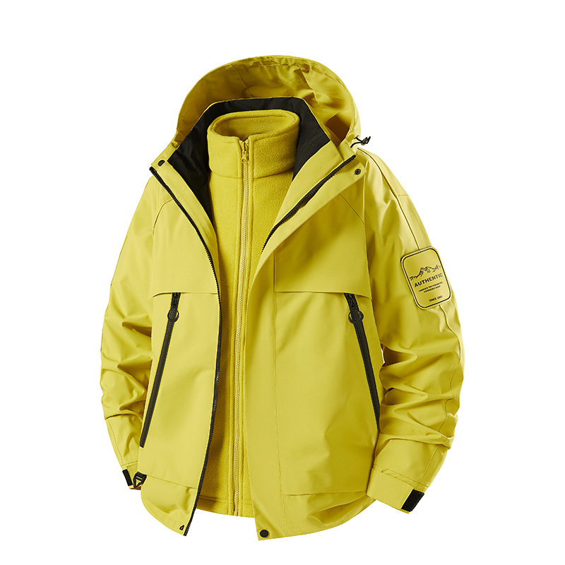 山系机能三合一冲锋衣男户外防风防水工装两件套女秋冬滑雪登山服|undefined