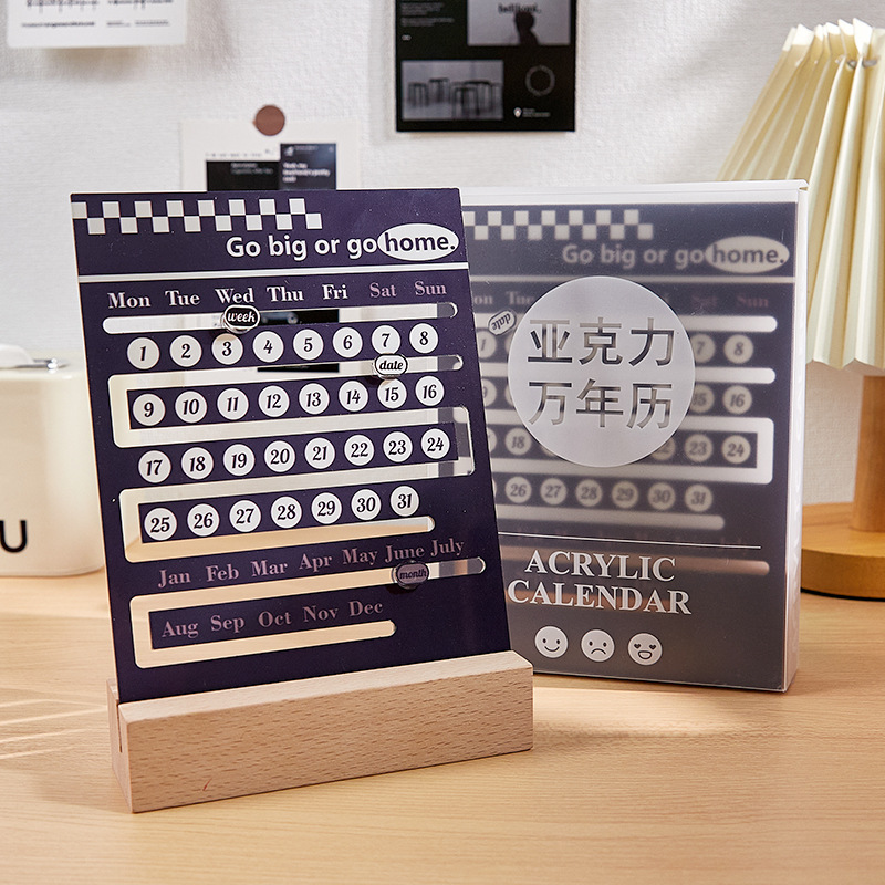 Calendario nuevo escritorio lindo Calendario de escritorio de madera creativo hecho a mano DIY regalo de alta apariencia ins estilo calendario