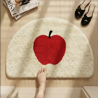 Cross-border best-selling Korean-style apple imitation cashmere bathroom absorbent cooling foot mat, skin-friendly soft bedroom floor mat, available for dropshipping (Avtomobil döşəmə paspasları) - 26720fyrdd-1-4060cmthickened-imitation-cashmere