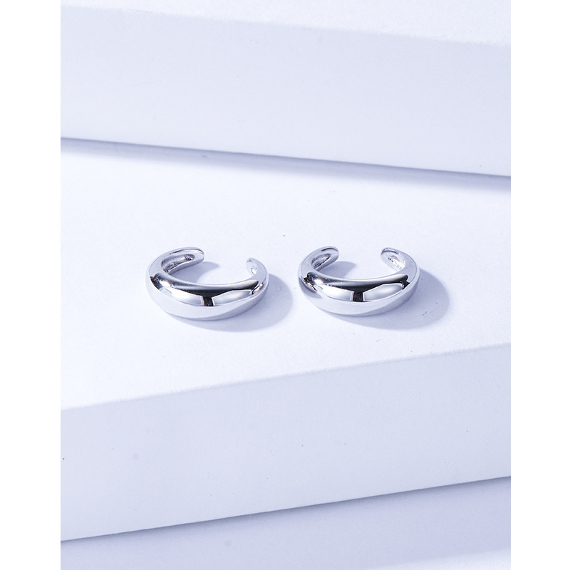 S925 plata esterlina en forma de C clip de oreja sin OREJA DE LAS MUJERES clip de hueso de oreja diseño simple pequeño temperamento de alto grado pendientes