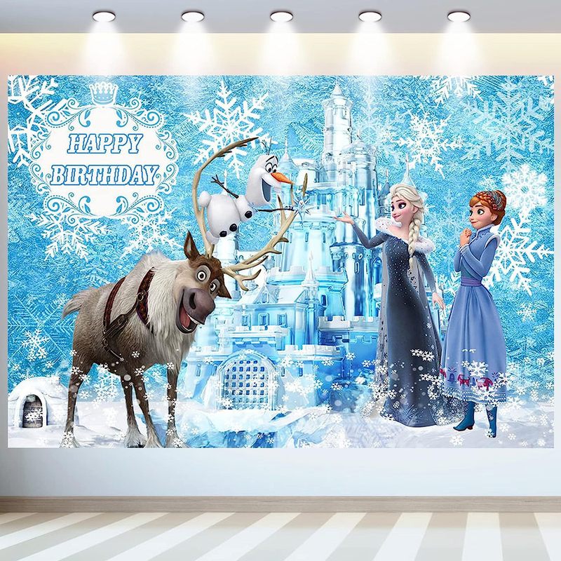 アナと雪の女王の誕生日パーティークロスボーダー写真背景漫画子供の新しい背景リビングルーム|undefined