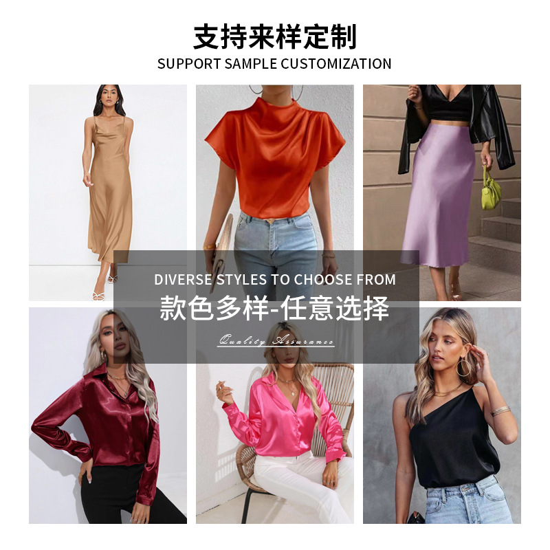 Ropa de Mujer para Comercio Exterior Transfronterizo, Estilo Europeo y Americano, Primavera/Verano 2026, Nuevo Vestido de Satén con Tirantes, Escote Profundo en V, Corte Entallado, Color Sólido, a la Moda image 5