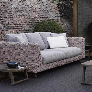 Outdoor Sofa Rattan Leisure Villa Courtyard Terrace Garden B&B Hotel Outdoor Rattan Sofa Booth