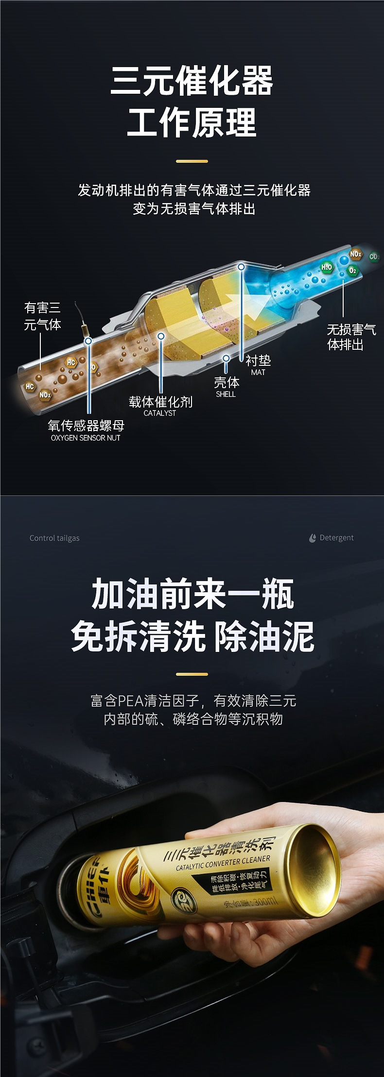 Car Servant Gold Three-Way Catalytic Cleaner Official Authentic Flagship Store Car Fuel Carbon Deposit Remover Gasoline Additive