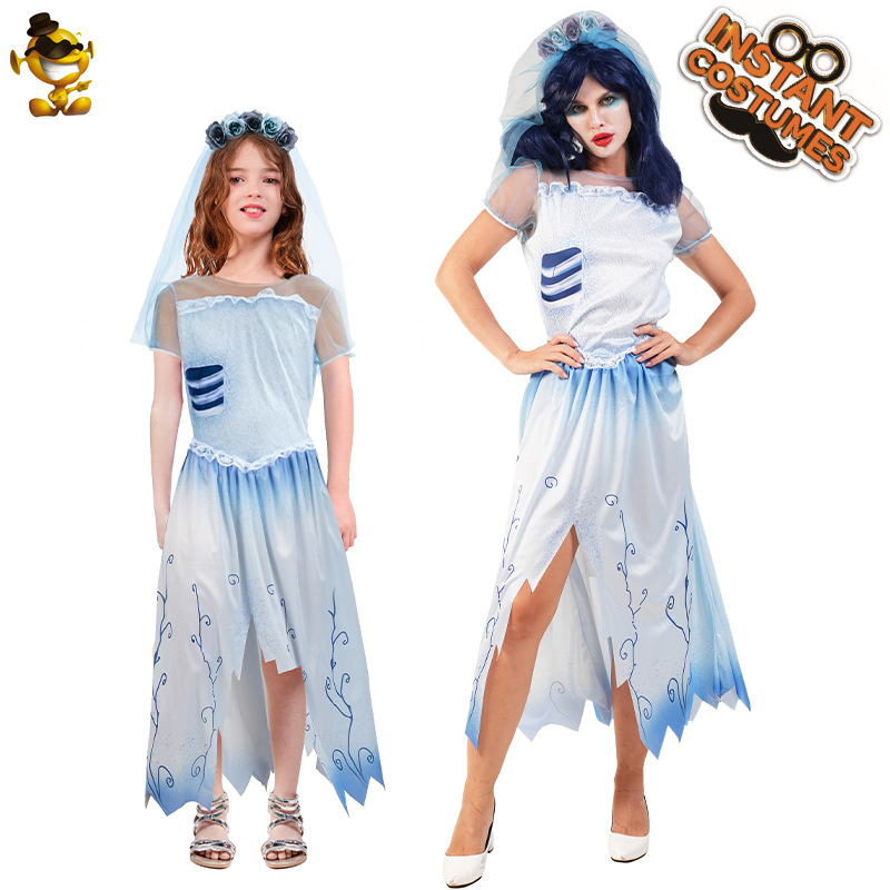 Halloween ropa de juego de rol para niñas y niños fantasmas falda ropa para padres e hijos distribución transfronteriza ropa de espectáculo