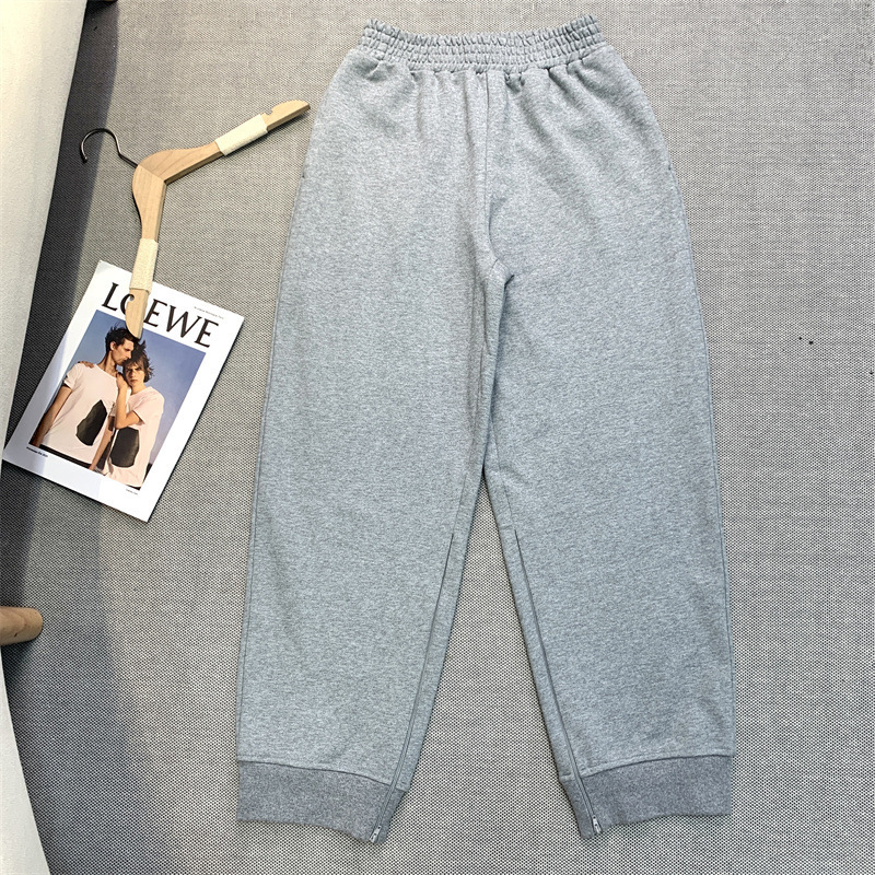 Special Clearance Level 6 Collection Slit Two-Wear Gray Sweatpants for Women Spring & Fall Trendy New Style Non-Returnable and Non-Exchangeable
