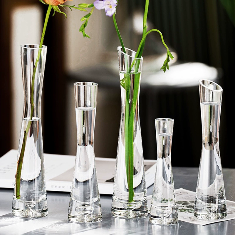 Маленькая ваза в скандинавском стиле ins для гостиной Цветочные украшения Стеклянные Прозрачные поднимающие воду цветы мини-простой набор цветов