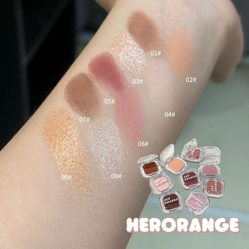 HERORANGE~小さな白い花モノクロアイシャドウ真珠光沢のある微細な輝き低彩度マットコントゥアリングマルチアイシャドウパレット|undefined