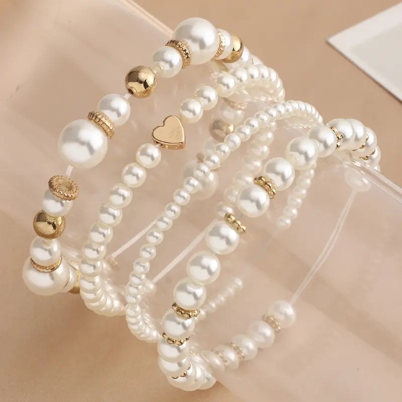 Elegant Simple Style Geometric Imitation Pearl Unisex Bracelets display picture 5