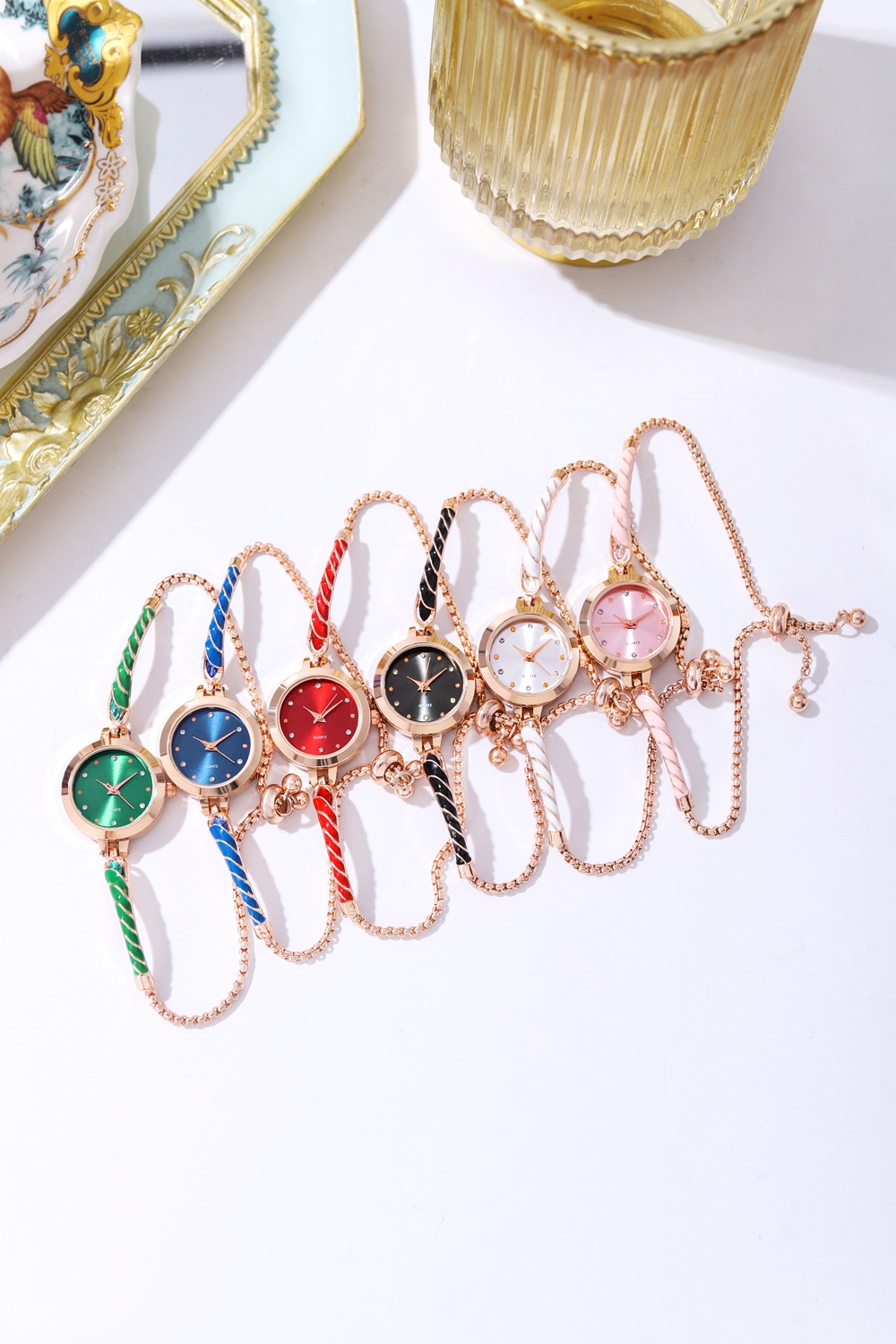 New Rainbow Sugar Colored Bracelet Live Streaming Sales Small dial Temperament Women's Watch_voghion.com