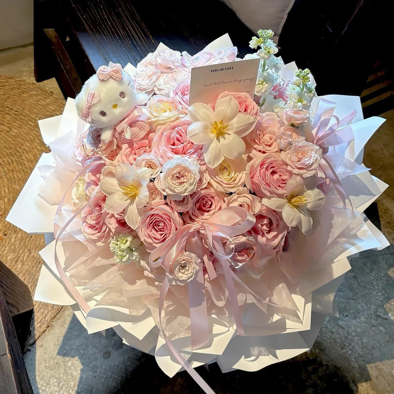 玫瑰永生花束七夕送女友高级感花束温柔仿真香皂花束混搭玫瑰花束|undefined