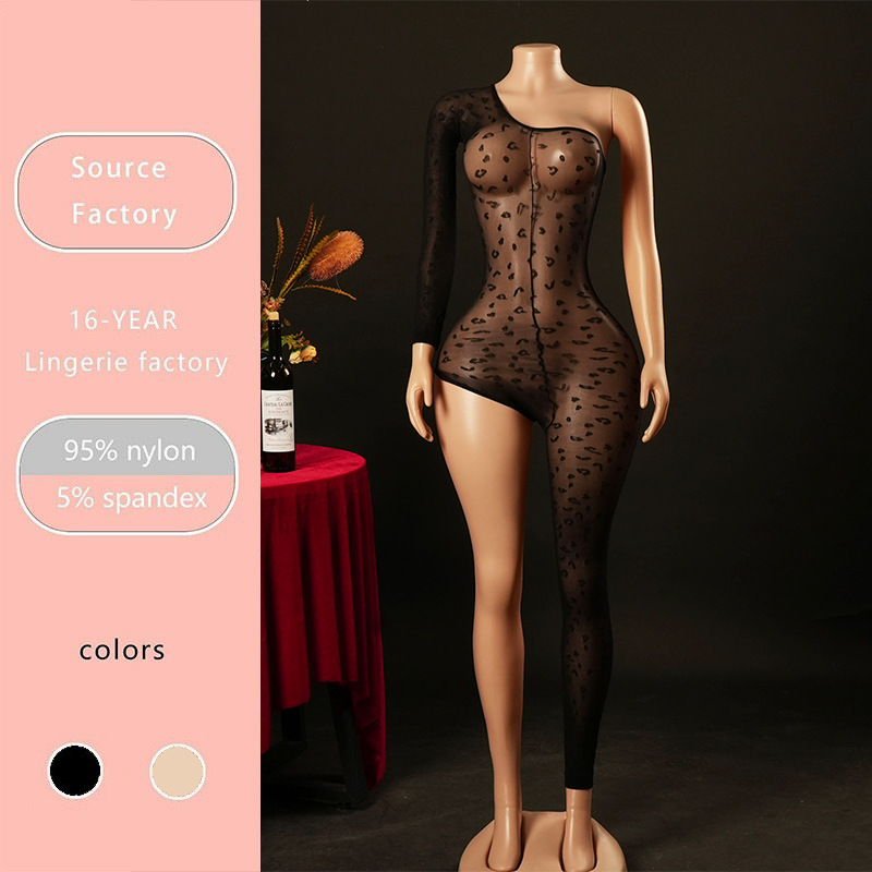 Body Sexy con Estampado de Leopardo BW de Nailon para Citas y Hogar image 1