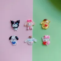 Мультфильм льда через милые Sanrio серии DIY аксессуары смолы крем телефон оболочки зажим для волос чашка обуви пряжка