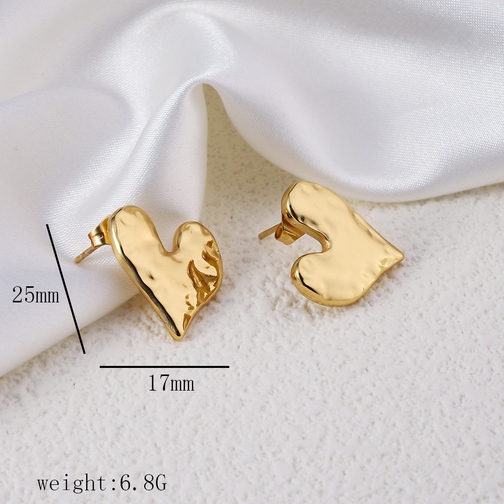 1 Pair Simple Style Commute Geometric Heart Shape Plating Titanium Steel Drop Earrings Earrings Ear Studs display picture 17