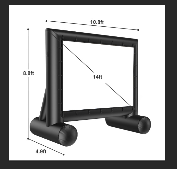 Pantalla de proyección inflable móvil pantalla de publicidad pared de fondo al aire libre película inflable portátil pantalla de proyección de ocio
